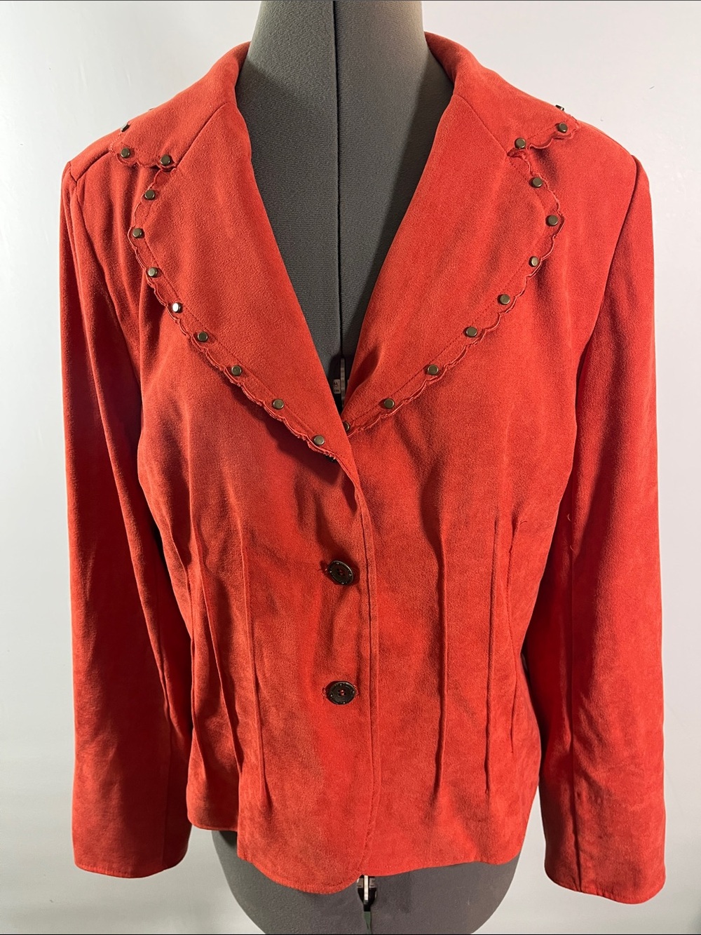 Requirements Faux Suede Jacket Women Size L Rust Color